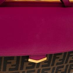 Pre Owned حقيبة كتف فندي دمي جور صغيرة جلد منقوش رصاصية داكنة