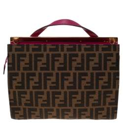 Pre Owned حقيبة كتف فندي دمي جور صغيرة جلد منقوش رصاصية داكنة