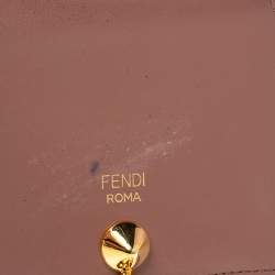 Pre Owned Fendi Old Rose Leather By The Way Bifold Wallet