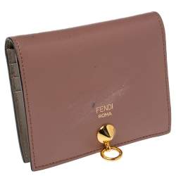Pre Owned Fendi Old Rose Leather By The Way Bifold Wallet