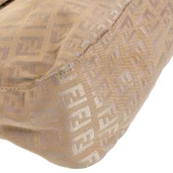 Pre Owned Fendi Beige Zucca Canvas Mama Forever Baguette