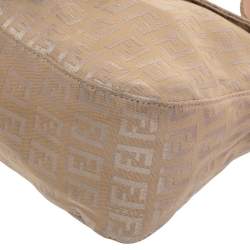 Pre Owned Fendi Beige Zucca Canvas Mama Forever Baguette