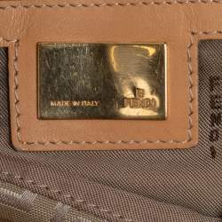 Pre Owned Fendi Beige Zucca Canvas Mama Forever Baguette