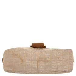 Pre Owned Fendi Beige Zucca Canvas Mama Forever Baguette