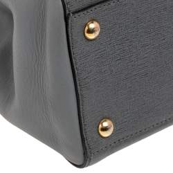 Pre Owned Fendi Grey Leather Mini 2jours Tote