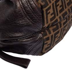 Pre Owned Fendi Tobacco Zucca Canvas and Leather Baby Spy Bag