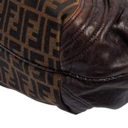 Pre Owned Fendi Tobacco Zucca Canvas and Leather Baby Spy Bag