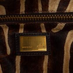 Pre Owned Fendi Ombre Red Leather Large Peekaboo Top Handle Bag