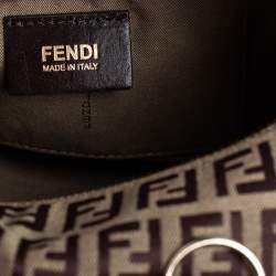 Pre Owned Fendi Brown Zucchino Canvas Small Forever Bauletto Boston Bag
