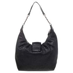 Pre Owned Fendi Black Patent Leather And Leather B Bag Hobo