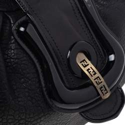 Pre Owned Fendi Black Patent Leather And Leather B Bag Hobo