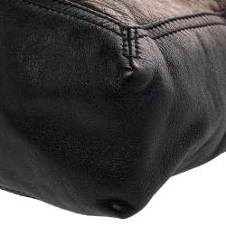 Pre Owned Fendi Black Leather Maxi Baguette Flap Shoulder Bag