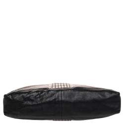 Pre Owned Fendi Black Leather Maxi Baguette Flap Shoulder Bag