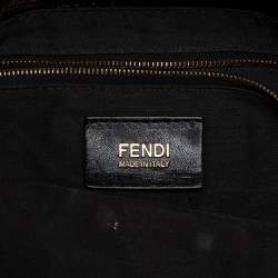 Pre Owned Fendi Black Leather Maxi Baguette Flap Shoulder Bag
