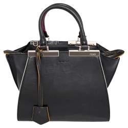 Pre Owned Fendi Black Leather Mini 3Jours Tote