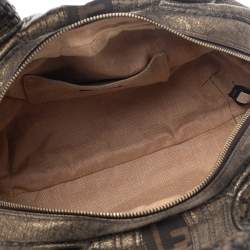 Pre Owned Fendi Tobacco Zucca Canvas And Leather Baby Spy Bag
