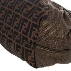 Pre Owned Fendi Tobacco Zucca Canvas And Leather Baby Spy Bag