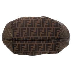 Pre Owned Fendi Tobacco Zucca Canvas And Leather Baby Spy Bag