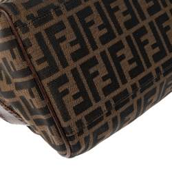 Pre Owned Fendi Tobacco Zucca Canvas and Leather Medium Chef De Jour Tote