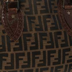 Pre Owned Fendi Tobacco Zucca Canvas and Leather Medium Chef De Jour Tote