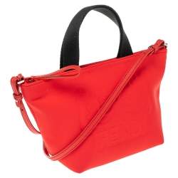 Pre Owned Fendi Red Neoprene and Leather Baby Shopper Tote