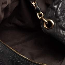 Pre Owned Fendi Black Leather Mia Hobo