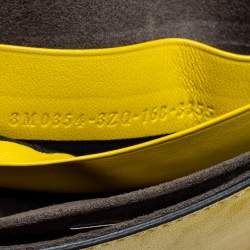 Pre Owned Fendi Yellow Leather and Fur Micro Monster Baguette