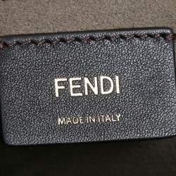 Pre Owned Fendi Two Tone Leather Kan I F Logo Shoulder Bag
