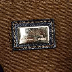 Pre Owned Fendi Multicolor Zucchino Canvas and Patent Leather Forever Bauletto Boston Bag