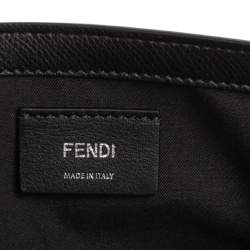 Pre Owned حقيبة كلتش فندي كان أي I أف جلد أسود بسلسلة