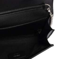 Pre Owned حقيبة كلتش فندي كان أي I أف جلد أسود بسلسلة