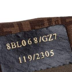 Pre Owned Fendi Tobacco Zucchino Coated Canvas And Patent Leather Boston Bag