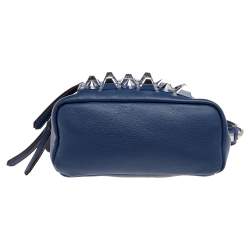 Fendi Blue Leather Backpack Studded Shoulder Bag