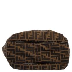 Pre Owned حقيبة يد توتس فندي شيف شوبر جلد وكانفاس زوكا توباكو