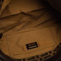 Pre Owned حقيبة يد توتس فندي شيف شوبر جلد وكانفاس زوكا توباكو