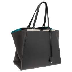Pre Owned Fendi Grey Leather Large 3Jours Tote