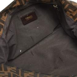 Pre Owned حقيبة كتف فندي ميا كانفاس زوكا توباكو بقلاب  