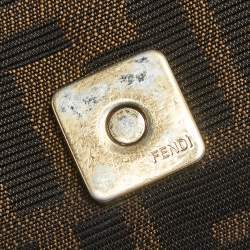 Pre Owned حقيبة كتف فندي ميا كانفاس زوكا توباكو بقلاب  