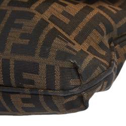 Pre Owned حقيبة كتف فندي ميا كانفاس زوكا توباكو بقلاب  