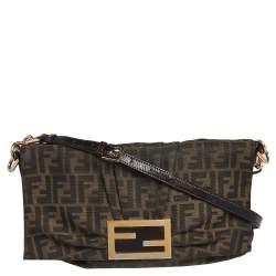 Pre Owned حقيبة كتف فندي ميا كانفاس زوكا توباكو بقلاب  