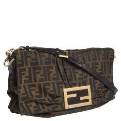 Pre Owned حقيبة كتف فندي ميا كانفاس زوكا توباكو بقلاب  