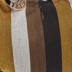 Pre Owned Fendi Multicolor Pequin Canvas Chef Chain Hobo