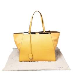 Fendi Yellow Leather Large 3Jours Tote