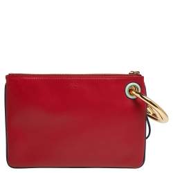 Pre Owned Fendi Multicolor Snakeskin And Leather Triplette Clutch Bag