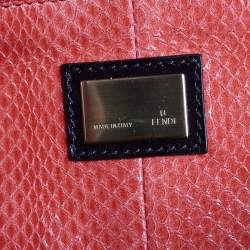 Pre Owned Fendi Brown Leather and Python Lining Large Peekaboo Top Handle Bag