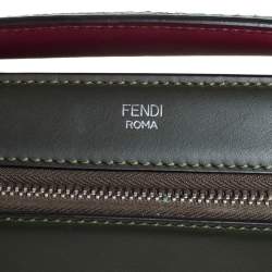 مملوكة مسبقًا حقيبة فندي دوتكوم جلد وجلد ثعبان متعدد الألوان يد علوية