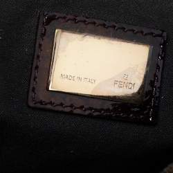 مملوكة مسبقًا حقيبة كتف فندي ميا جلد لامع وكانفاس توباكو زوكا بقلاب