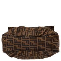 مملوكة مسبقًا حقيبة كتف فندي ميا جلد لامع وكانفاس توباكو زوكا بقلاب