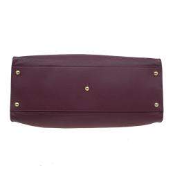 Pre Owned Fendi Burgundy Leather Large Peekaboo Top Handle Bag