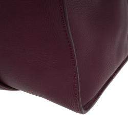 Pre Owned Fendi Burgundy Leather Large Peekaboo Top Handle Bag